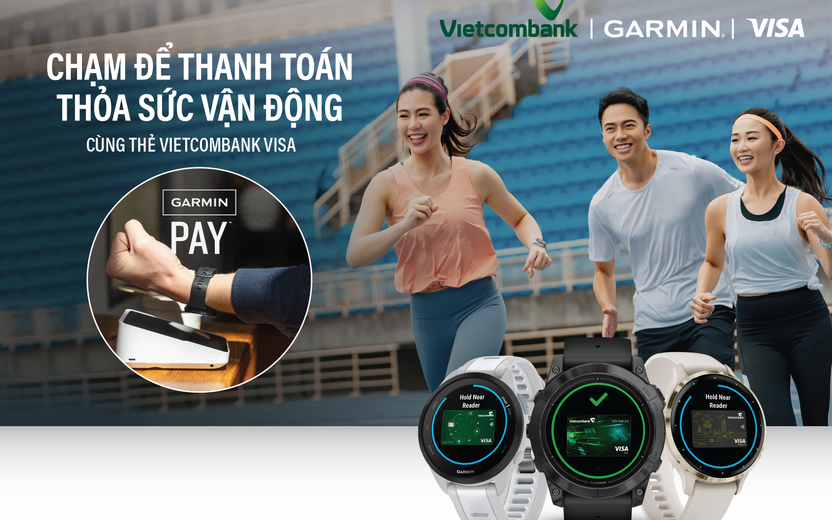 Vietcombank triển khai thanh toán một chạm Garmin Pay cho thẻ Visa