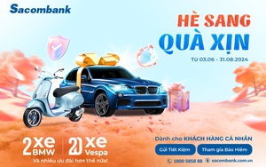 Cơ hội trúng 2 xe BMW cao cấp cùng nhiều giải thưởng giá trị từ Sacombank