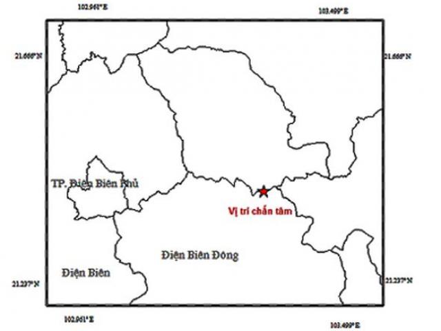 Điện Biên động đất 3,9 độ richter