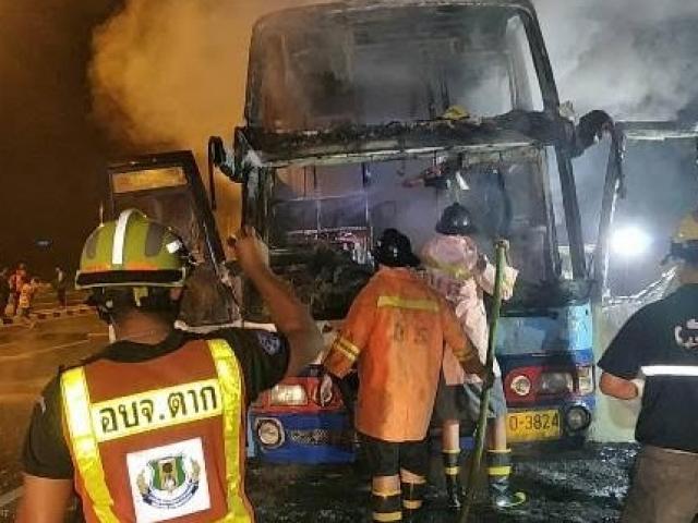Cháy xe khách Thái Lan, 20 công nhân Myanmar thiệt mạng
