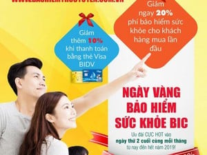 BIC ưu đãi tới 30% phí bảo hiểm sức khỏe cho khách hàng mua trực tuyến