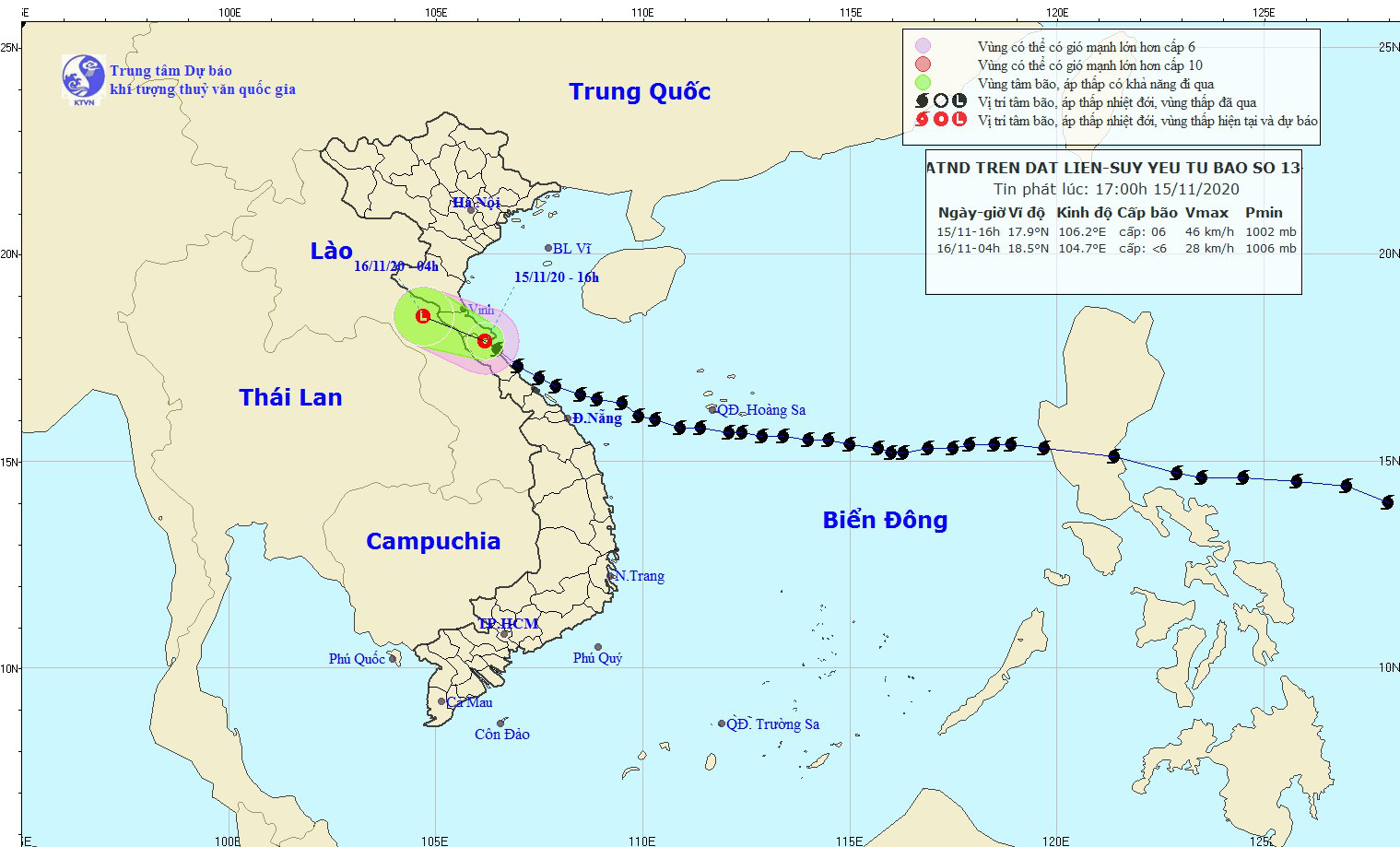 Tin mới nhất về bão số 13: Bão đã suy yếu thành áp thấp nhiệt đới, 17 người bị thương khi chằng chống nhà cửa - Ảnh 1.