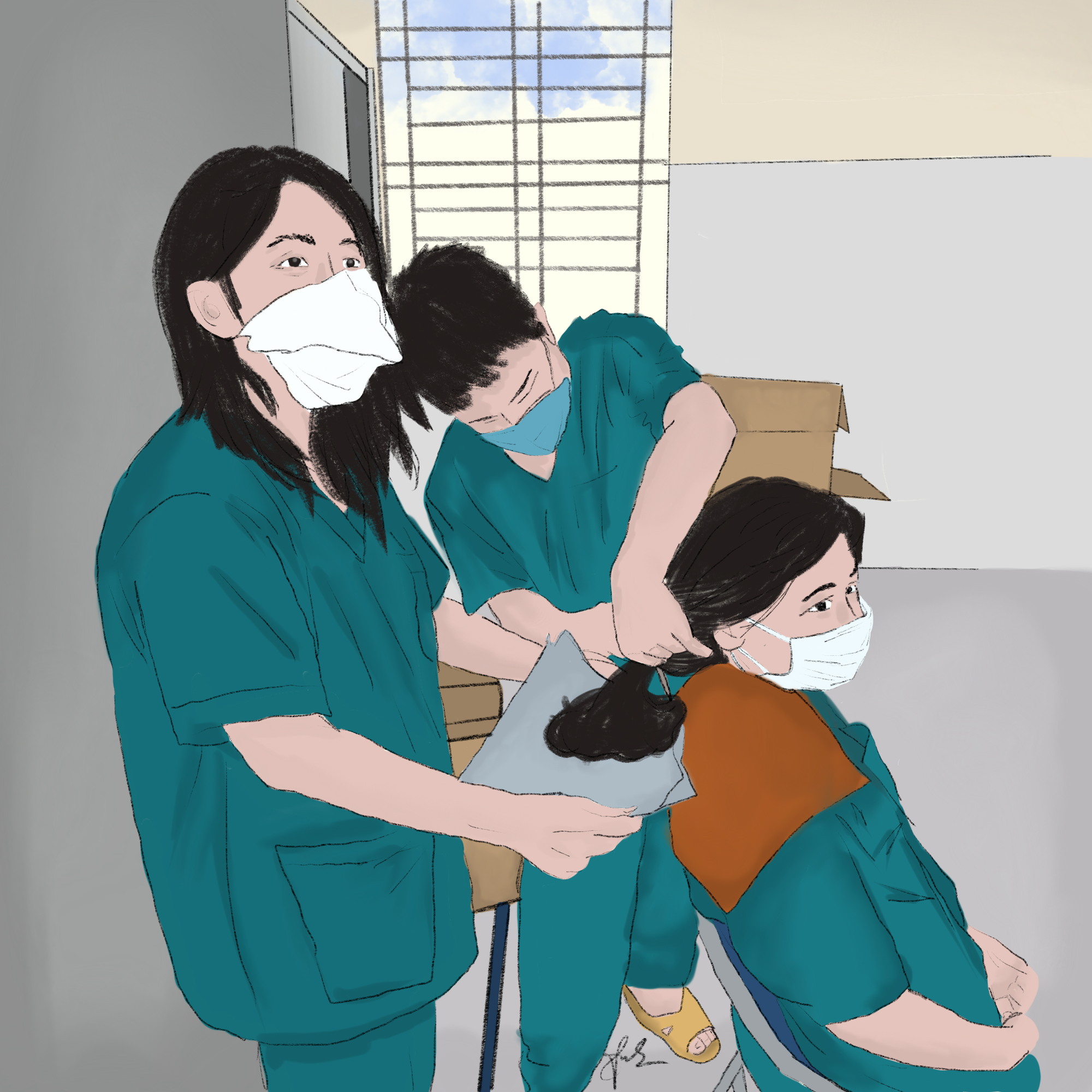 Xúc động bộ tranh những người hùng “áo trắng” chống dịch Covid-19 - Ảnh 4.