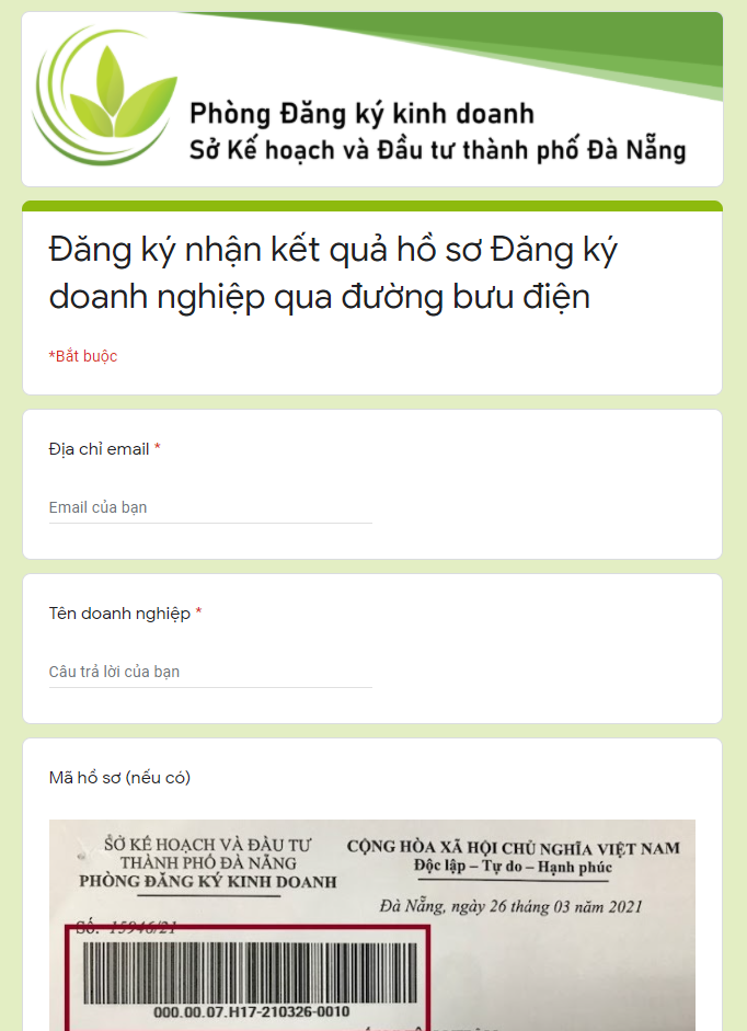 Đà Nẵng trả hồ sơ đăng ký doanh nghiệp qua đường bưu điện - Ảnh 1.