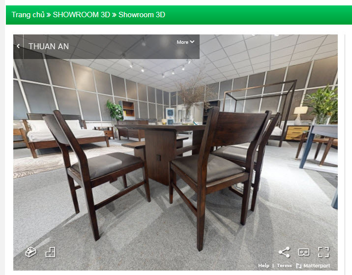 Showroom trực tuyến giới thiệu sản phẩm gỗ nội thất của công ty gỗ Thuận An