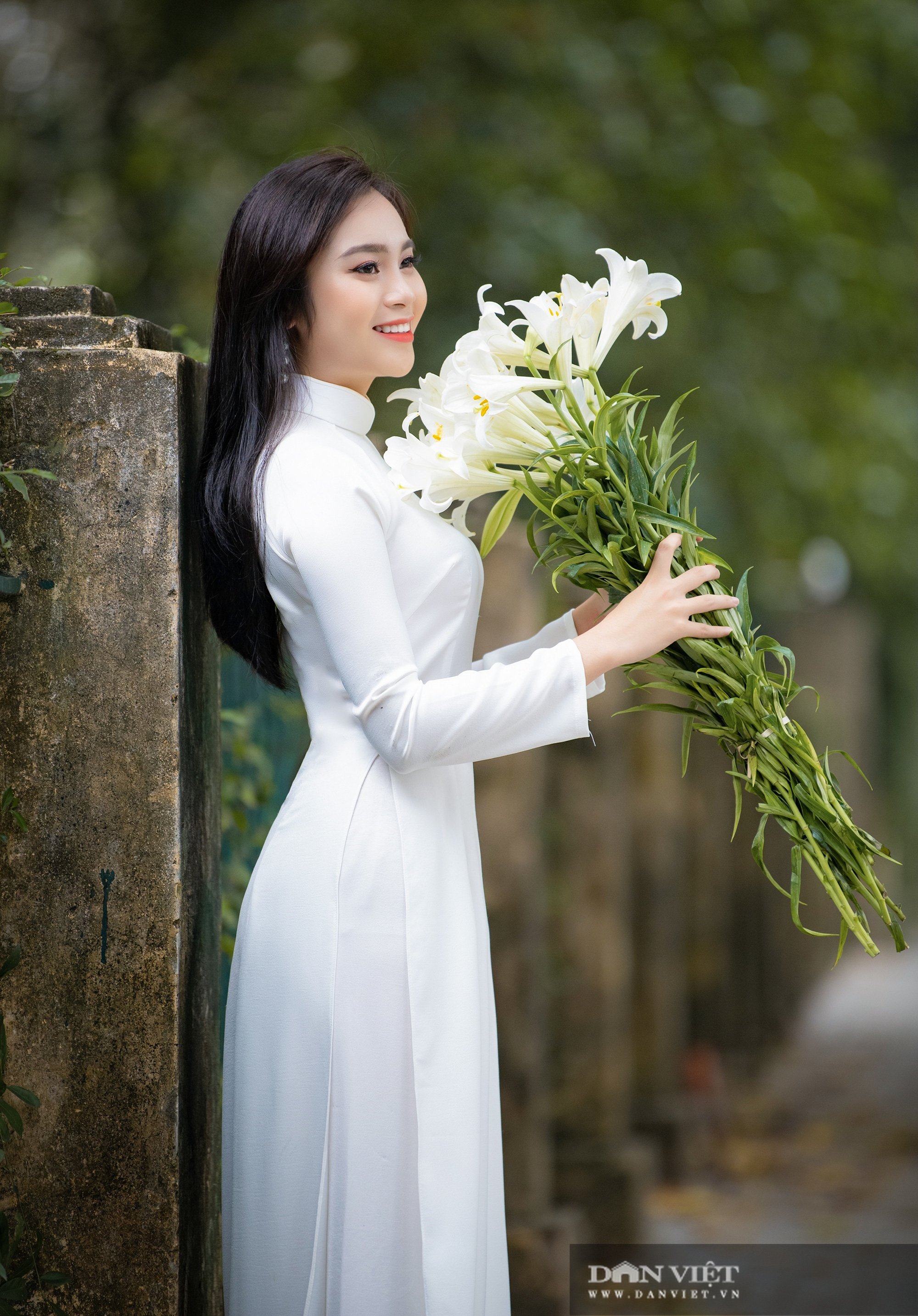 Ngắm thiếu nữ Hà thành dịu dàng bên sắc hoa loa kèn - Ảnh 4.