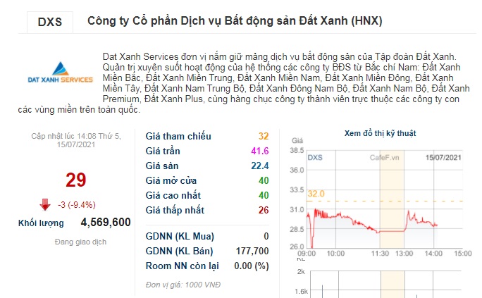 Cổ phiếu DXS của Đất Xanh Services giảm sâu ngày chào sàn, nhà đầu tư nói &quot;mát&quot; về đồ thị giao dịch - Ảnh 2.