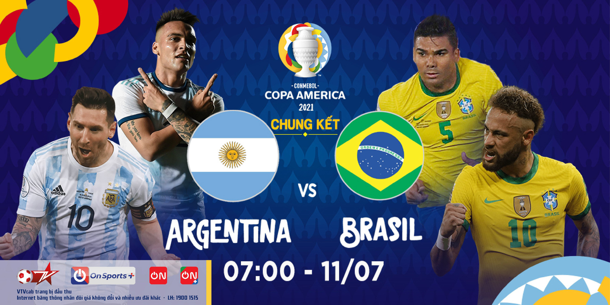 Lịch phát sóng trực tiếp chung kết Copa America 2021: Brazil vs Argentina - Ảnh 1.