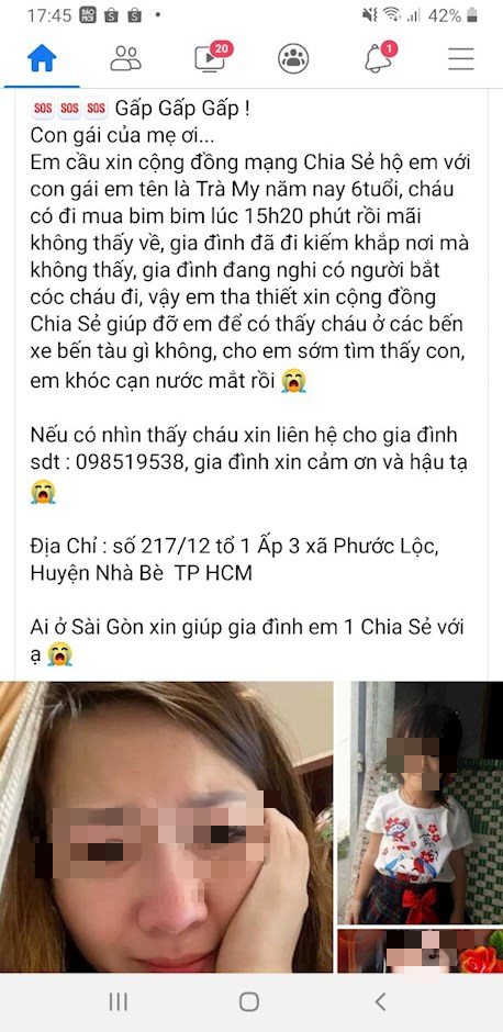 Huyện Nhà Bè: Thực hư việc bé gái 6 tuổi bị bắt cóc khi đi mua bim bim  - Ảnh 1.