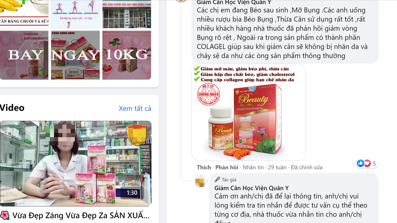 Chị em cẩn trọng với 2 sản phẩm Beauty Slim Plus và Bách Hoa Tiên đang quảng cáo trên mạng - Ảnh 1.
