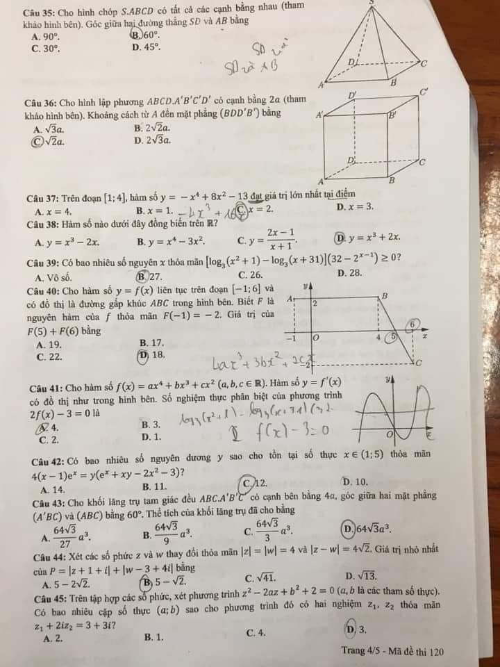 Đề thi và gợi ý đáp án môn Toán thi tốt nghiệp THPT năm 2021 đợt 2 - Ảnh 4.