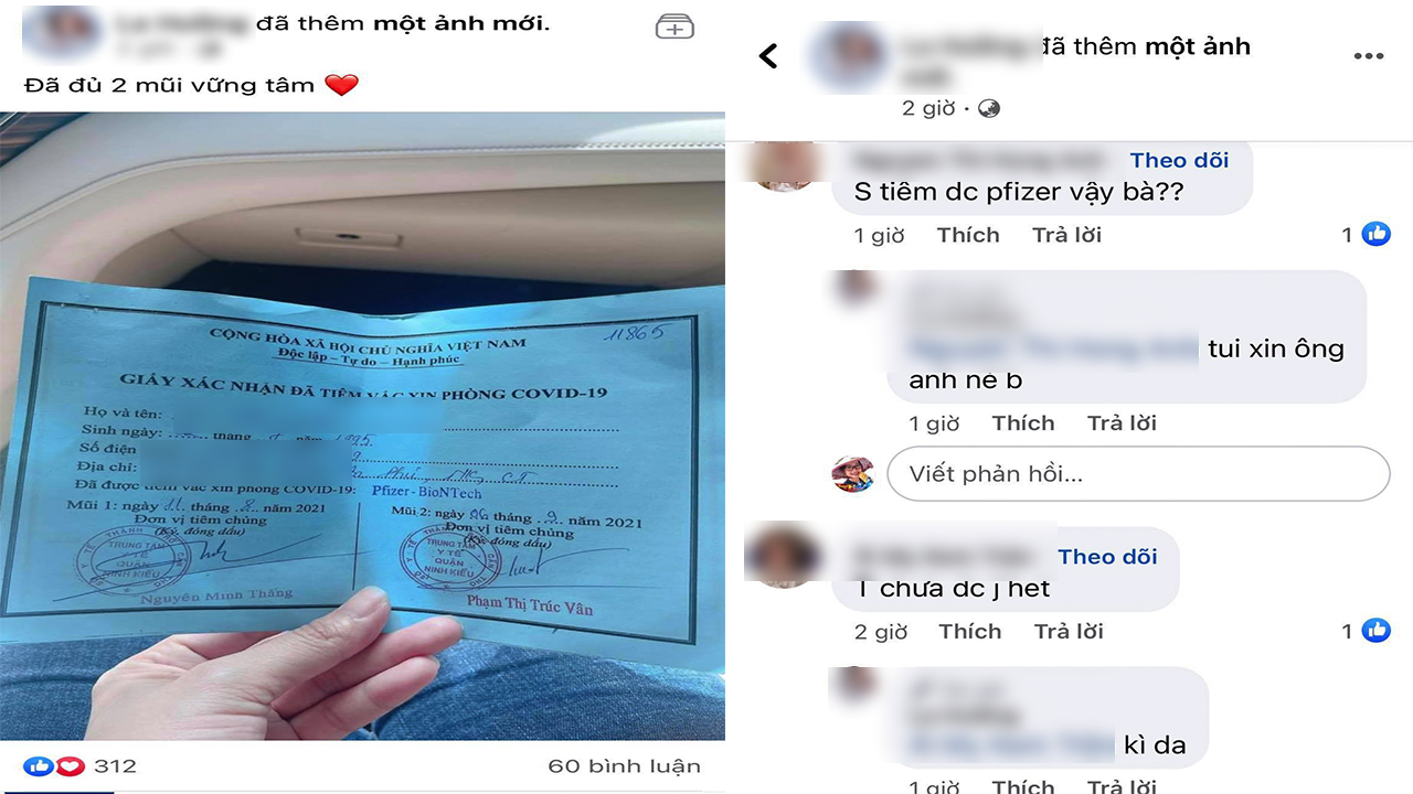 Vụ cô gái khoe tiêm 2 mũi vaccine nhờ &quot;xin ông anh&quot; ở Cần Thơ: Đình chỉ công tác Phó chủ tịch phường - Ảnh 1.