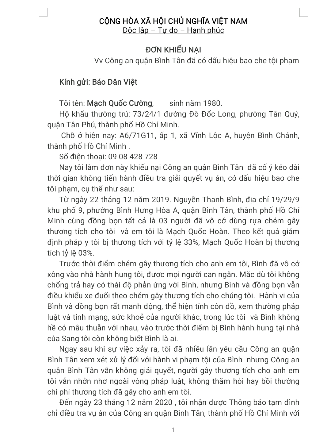 Vụ người đàn ông bị chém thương tật 33% ở TP.HCM: Vụ án “lâu quá” nên không nhớ! - Ảnh 2.