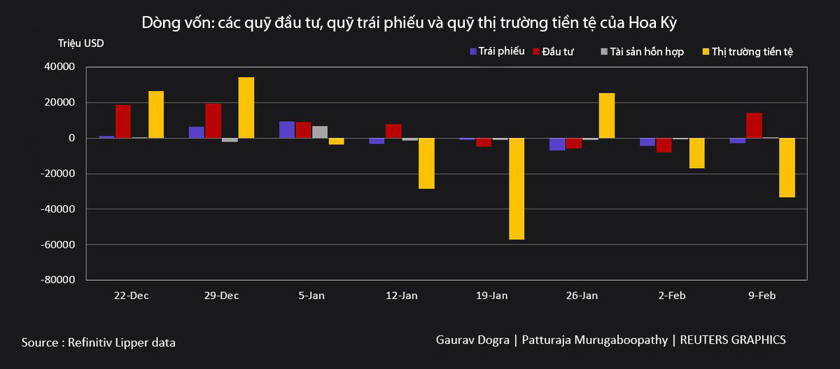 Dòng tiền &quot;ồ ạt&quot; đổ vào các quỹ đầu tư của Mỹ do đồng đô la tăng - Ảnh 1.