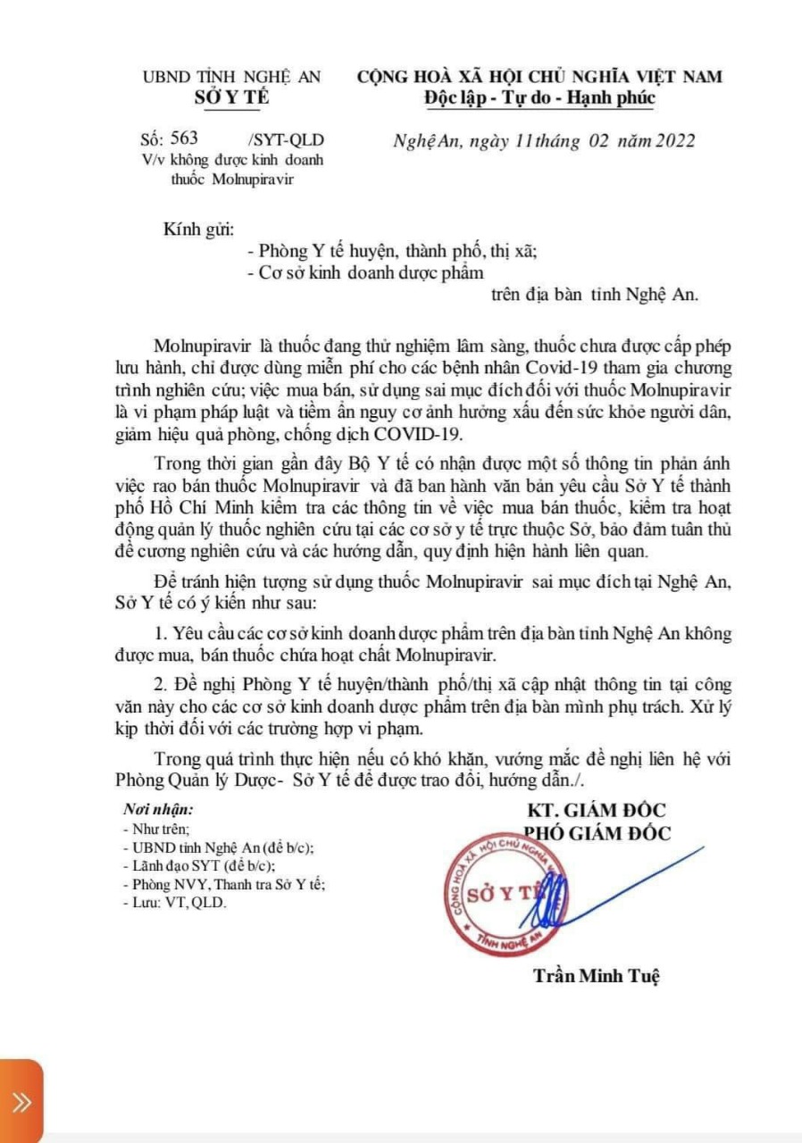 Nghệ An: Thuốc Molnupiravir điều trị Covid-19 được bán lậu ra thị trường - Ảnh 2.