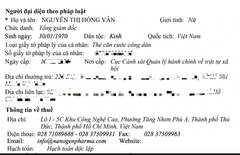 Nóng: Ông Hồ Nhân đã chuyển quyền Tổng Giám đốc Nanogen cho vợ - Ảnh 1.
