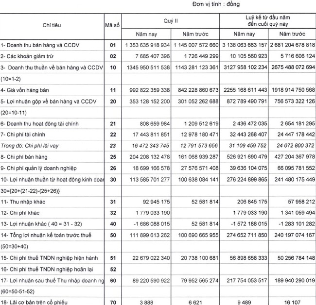 Bóng đèn Phích nước Rạng Đông (RAL): Quý 2 báo lãi hơn 89,2 tỷ đồng, tăng 12% so với cùng kỳ - Ảnh 1.