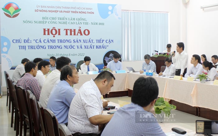 Hội thảo Cá cảnh trong sản xuất, tiếp cận thị trường trong nước và xuất khẩu tổ chức tại TP.HCM. Ảnh: Nguyên Vỹ