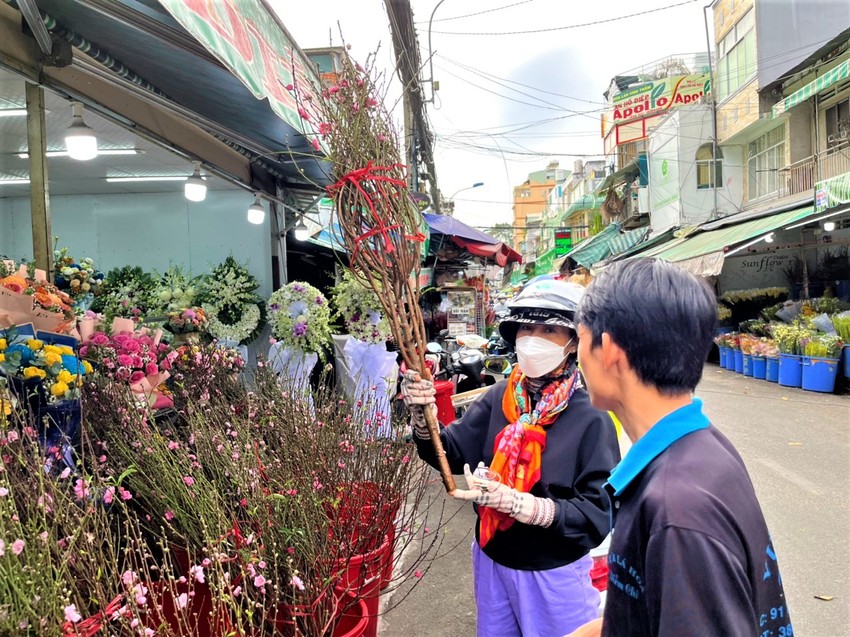 Người dân TP.HCM bắt đầu mua đào phía Bắc về đón Tết sớm - Ảnh 2.
