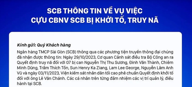 SCB nói gì về việc các cựu lãnh đạo bị khởi tố, truy nã? - Ảnh 2.