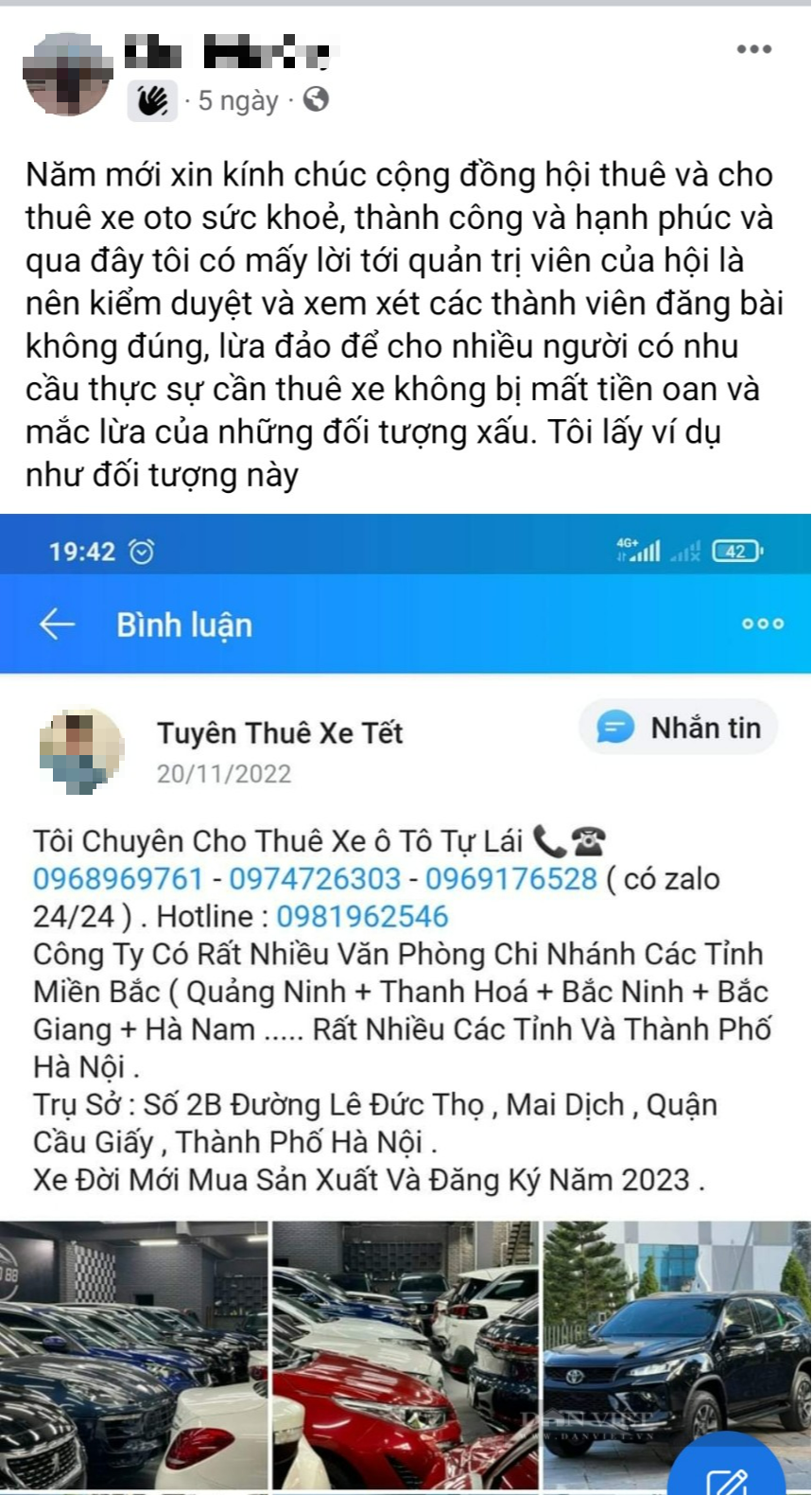 Nhiều người dân &quot;sập bẫy&quot; lừa dịch vụ cho thuê xe ô tô tự lái giá rẻ - Ảnh 3.