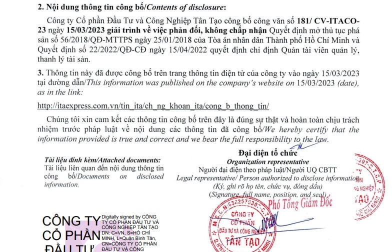ITA của bà Đặng Thị Hoàng Yến phản ứng quyết định mở thủ tục phá sản - Ảnh 2.