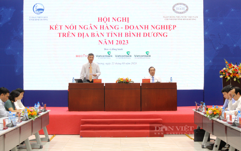 Hội nghị kết nối ngân hàng và doanh nghiệp trên địa bàn tỉnh Bình Dương năm 2023. Ảnh: Nguyên Vỹ