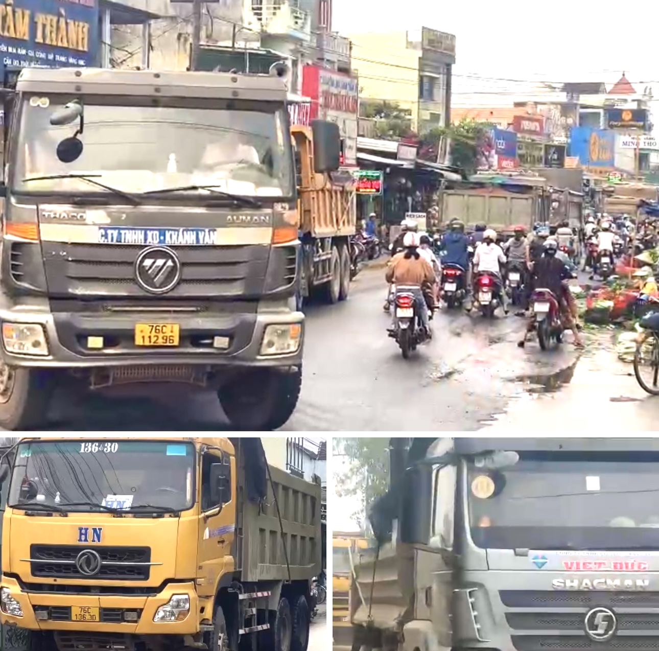 Quảng Ngãi lạnh người cảnh xe chở đất tranh lấn đường ngay khu vực chợ trong giờ cao điểm - Ảnh 4.