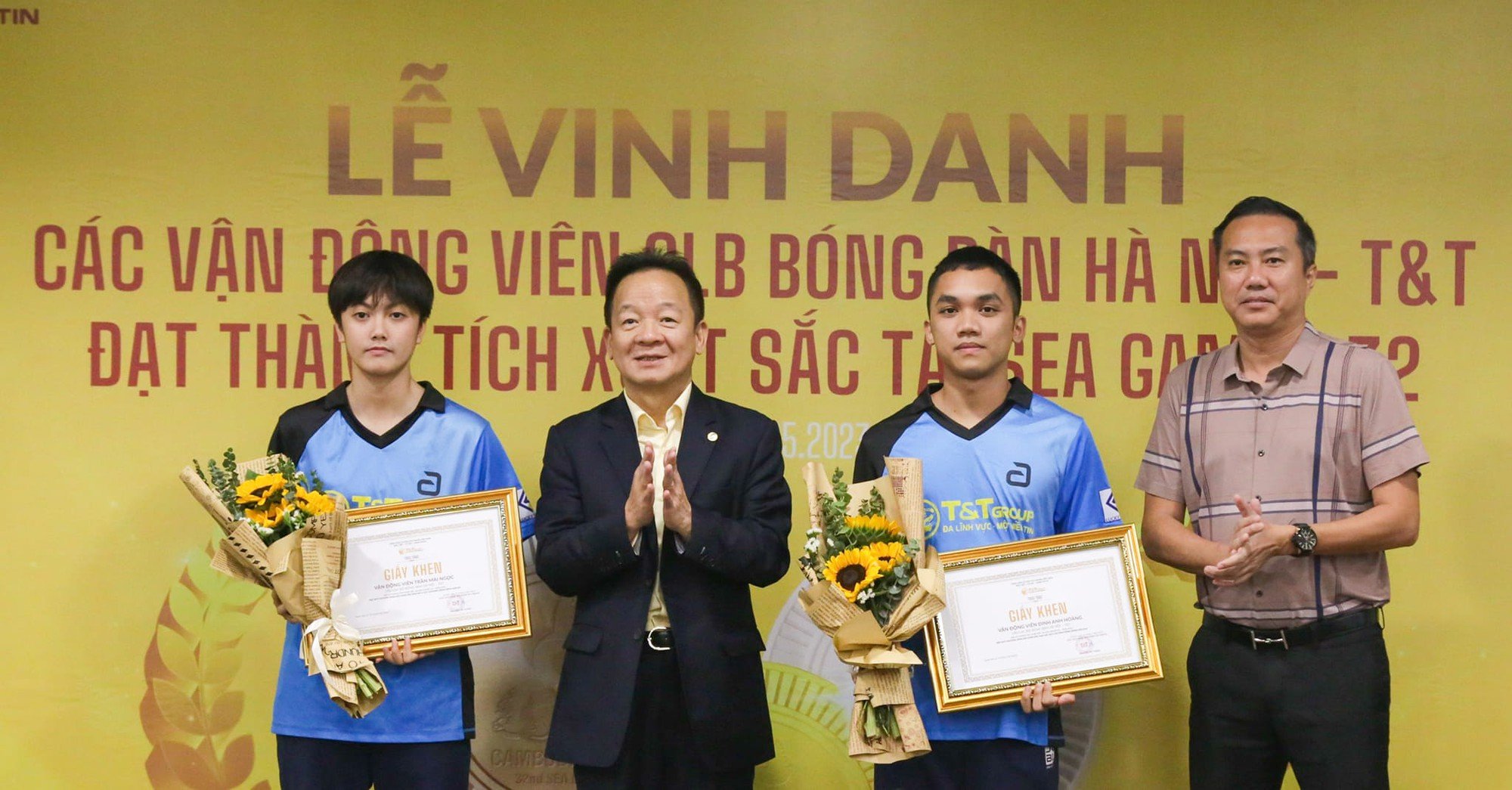 Bầu Hiển thưởng &quot;khủng&quot; cho cặp đôi bóng bàn đoạt HCV SEA Games 32 - Ảnh 1.
