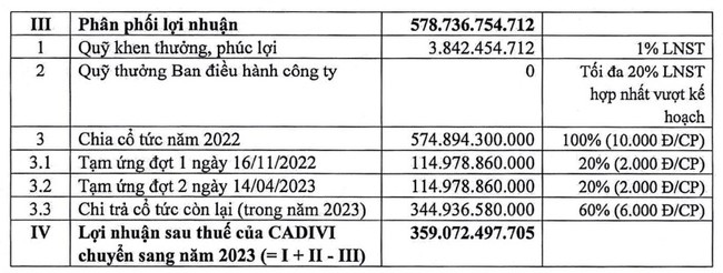 Cadivi (CAV) chốt ngày trả cổ tức đợt 3/2022 bằng tiền, tỷ lệ 40% - Ảnh 1.