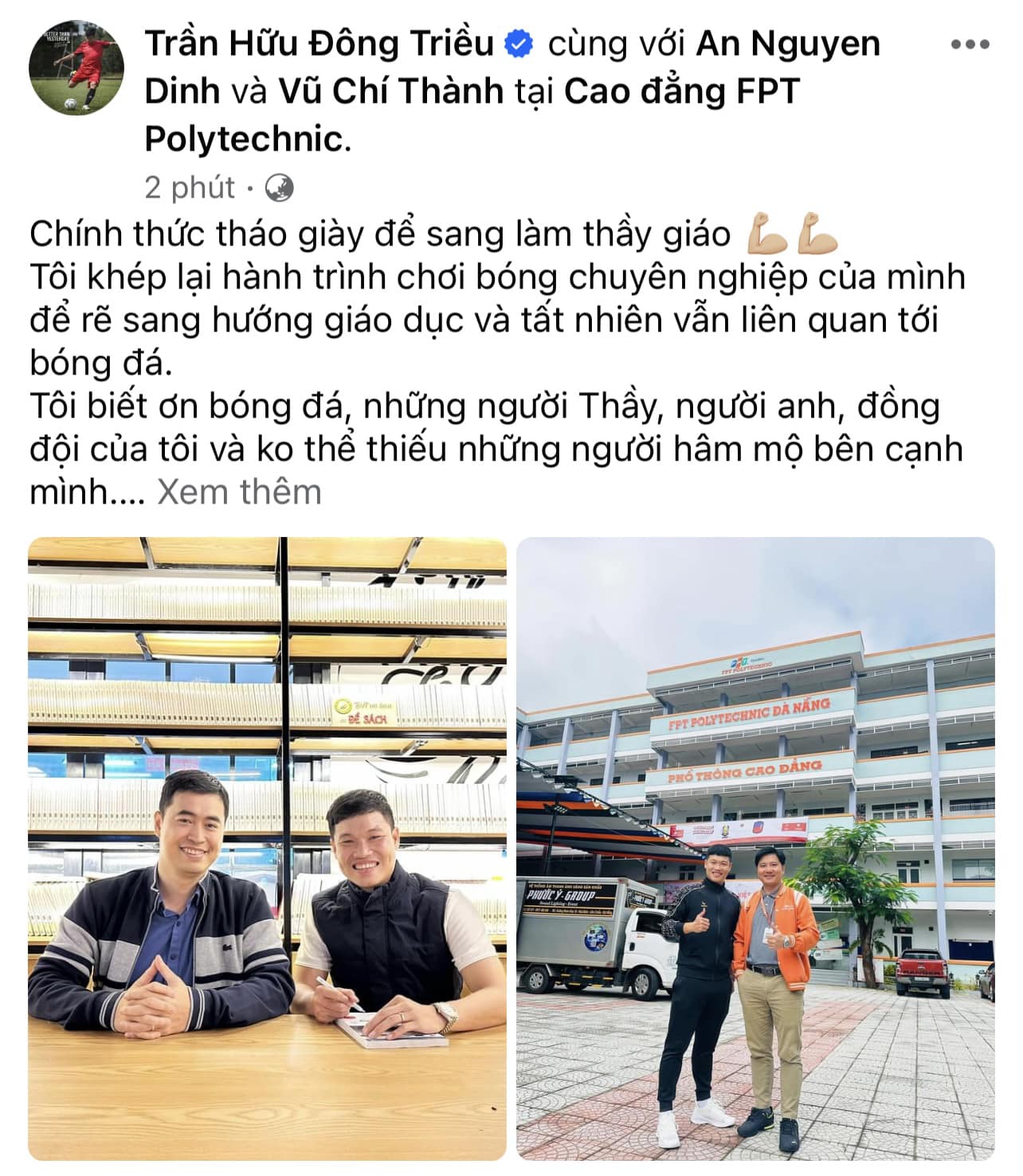 Cựu sao HAGL Đông Triều “tháo giày", chuyển sang làm… thầy giáo- Ảnh 1.