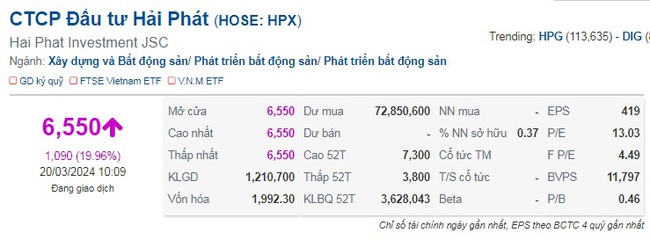 Hàng chục triệu lệnh mua "đổ" vào HPX ngay khi mã chứng khoán này quay trở lại sàn HoSE- Ảnh 2.