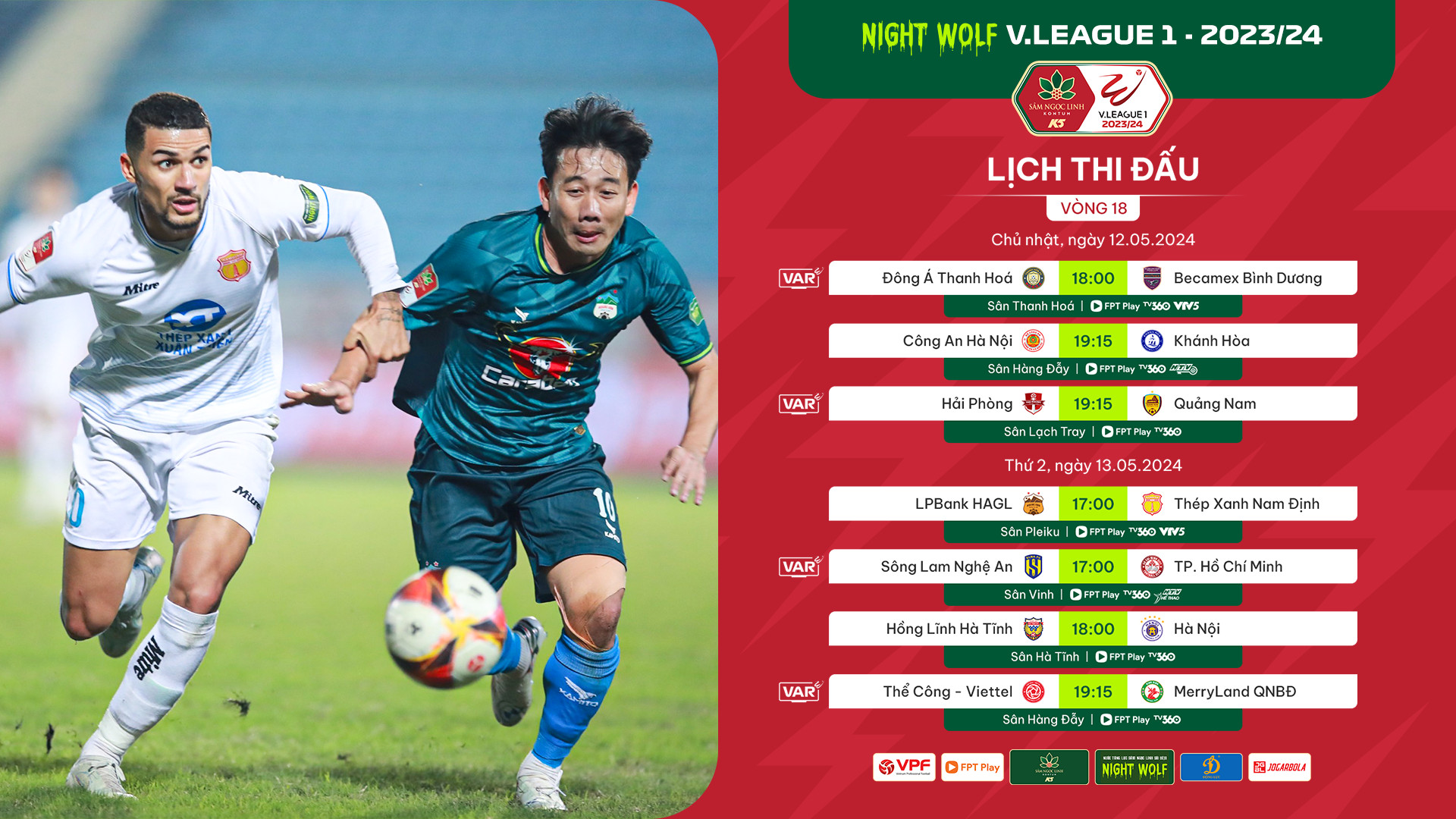 Lịch phát sóng trực tiếp vòng 18 V.League 2023/2024: Tâm điểm sân Pleiku- Ảnh 1.