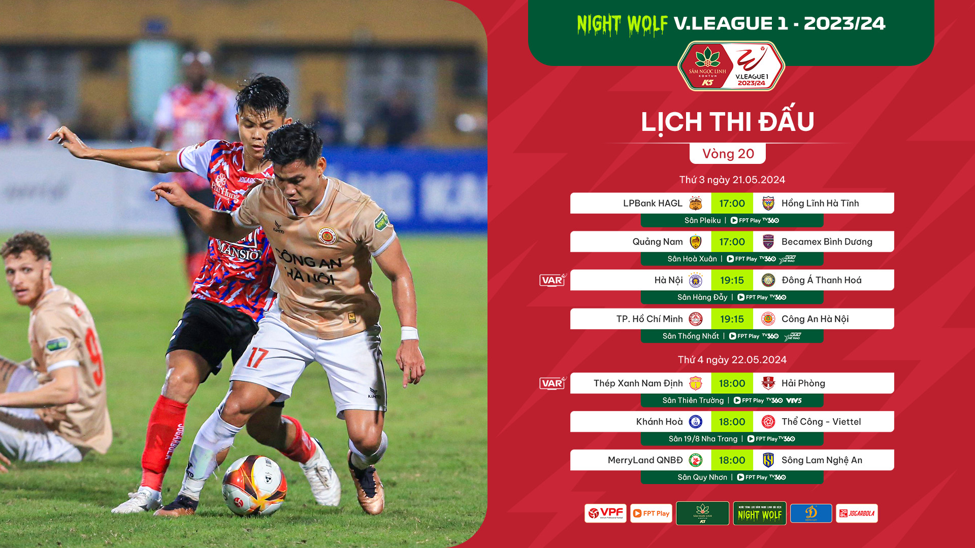 Lịch phát sóng trực tiếp vòng 20 V.League 2023/2024: Đầy kịch tính!- Ảnh 1.