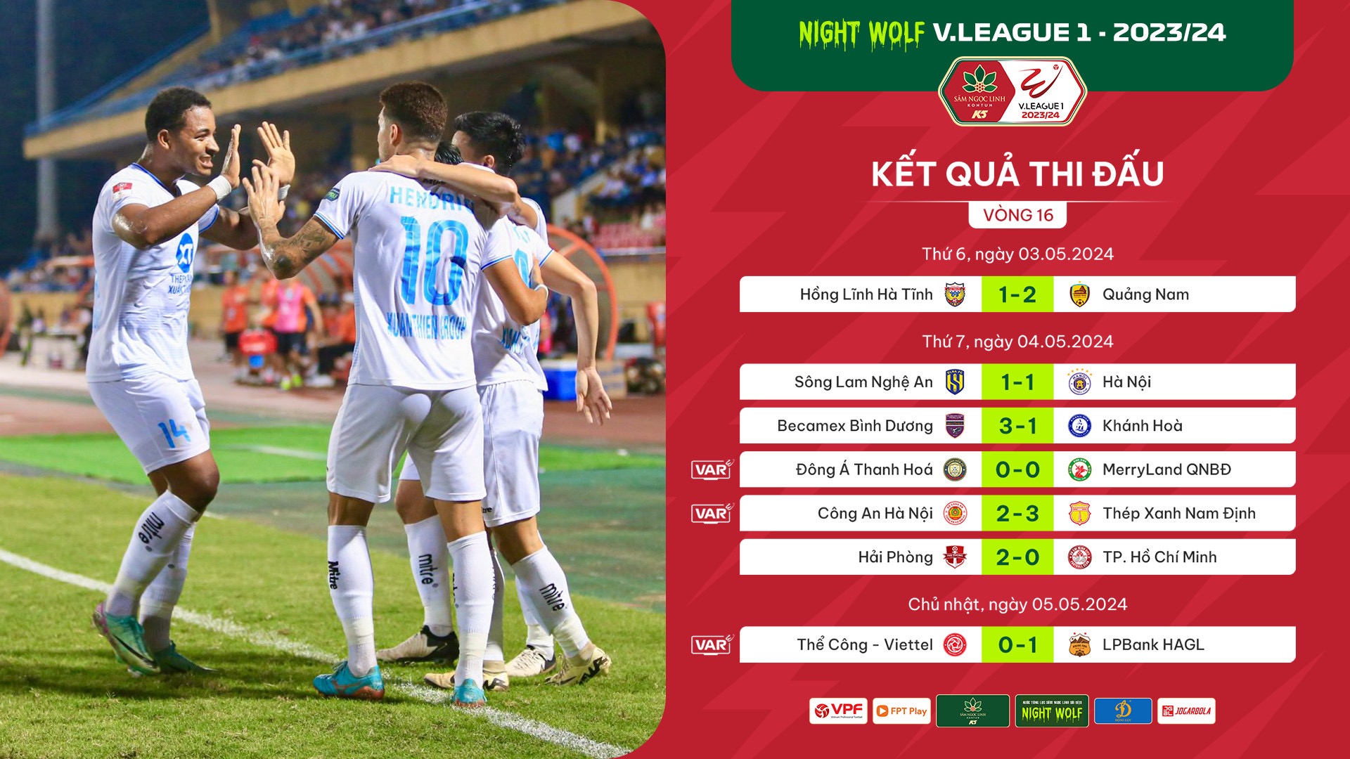 Kết quả vòng 16 V.League 2023/2024: “Đãi khách” đường xa!- Ảnh 1.