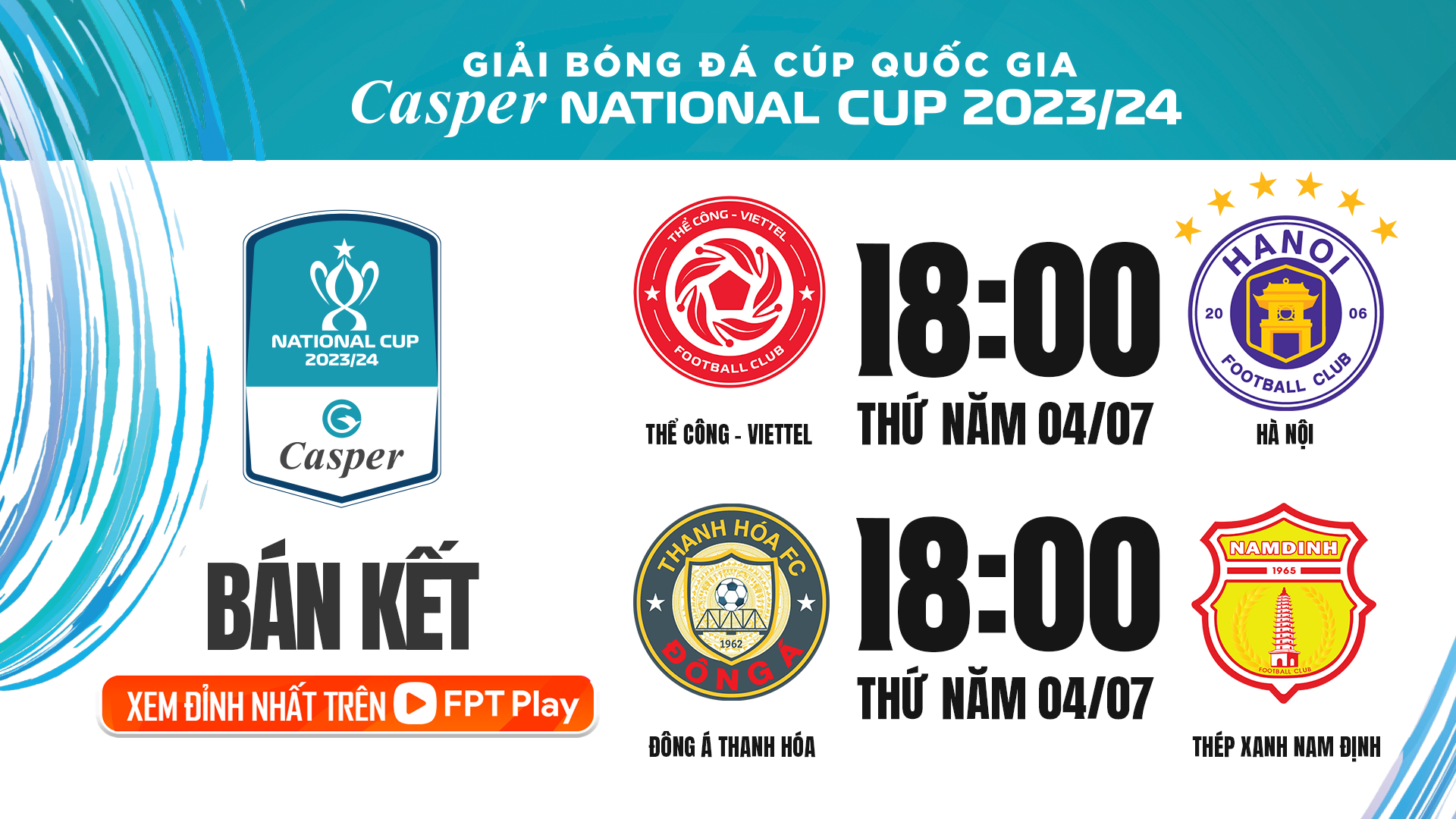 Lịch phát sóng trực tiếp bán kết Cúp Quốc gia 2023/2024- Ảnh 1.