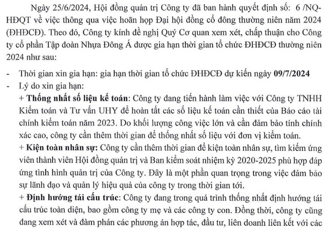 Cổ phiếu DAG của Nhựa Đông Á tiếp tục nhận "án phạt" từ HoSE- Ảnh 1.