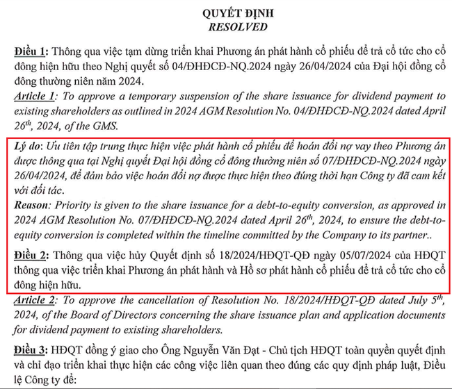 Vì sao Phát Đạt (PDR) thông báo dừng trả cổ tức cho cổ đông bằng cổ phiếu?- Ảnh 1.