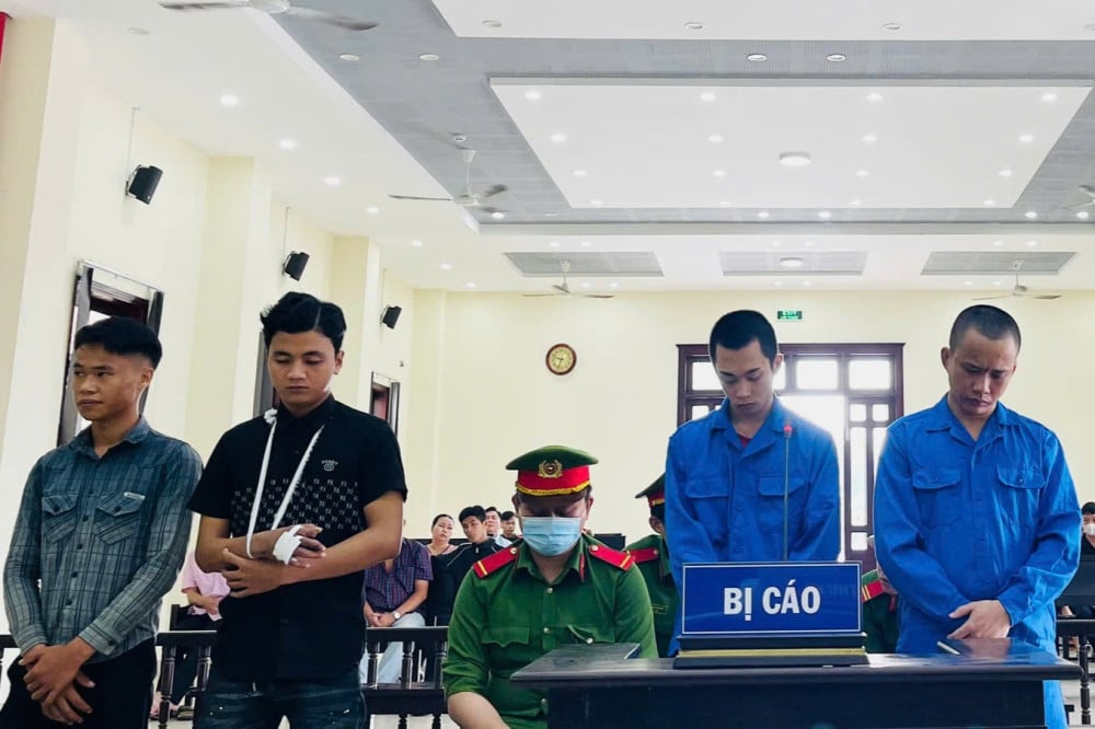 Long An: Nhóm côn đồ chém người đêm khuya ra tòa lãnh 29 năm tù - Ảnh 1.