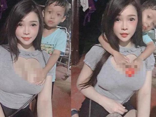 Bức ảnh bé trai đặt tay lên vòng một của gái trẻ ”gây bão”