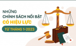 Những chính sách nổi bật có hiệu lực từ tháng 1-2023