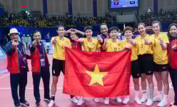 Chùm ảnh: ĐT cầu mây nữ Việt Nam nghẹt thở giành HCV ASIAD 2023