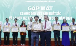 Ảnh: Lãnh đạo TƯ Hội Nông dân Việt Nam gặp mặt 63 nông dân Việt Nam xuất sắc; 63 HTX tiêu biểu 2024