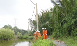 EVNHCMC tăng cường kiểm tra, đảm bảo an toàn điện mùa mưa bão, ngập úng