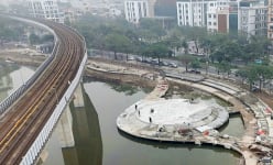 Sân khấu và khán đài ngoài trời quy mô 1.000 người thành hình sau 8 tháng cải tạo hồ Đống Đa
