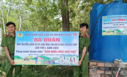 Đoàn Thanh niên Công an tỉnh Ninh Thuận chung tay xây dựng nông thôn mới qua công trình 'Bồn nước mùa khô hạn'