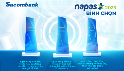 Napas vinh danh Sacombank với 3 giải thưởng