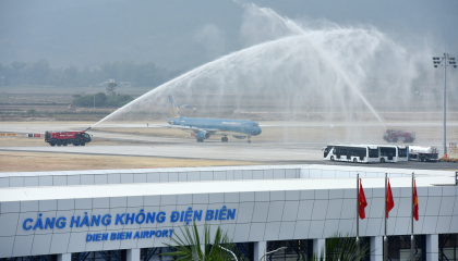 Điện Biên: Lần đầu tiên sân bay Điện Biên đón máy bay cỡ lớn Airbus A321
