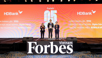 Forbes vinh danh HDBank Top 25 thương hiệu niêm yết dẫn đầu năm thứ 6 liên tiếp