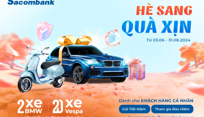 Cơ hội trúng 2 xe BMW cao cấp cùng nhiều giải thưởng giá trị từ Sacombank